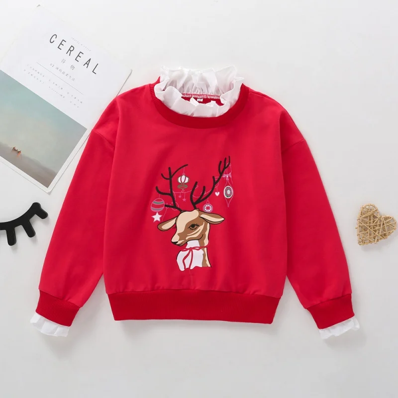 Baby Sweatshirts Girls Boys Winter Spring Autumn Children Hoodies Cartoon Christmas Pullovers Kids T-shirt Clothes