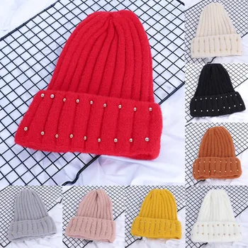 

Winter 2020 Fashion Women Keep Warm Winter Casual Knitted Hat Wool Hemming Hat Ski Hat Dropshipping ins wind fashion style