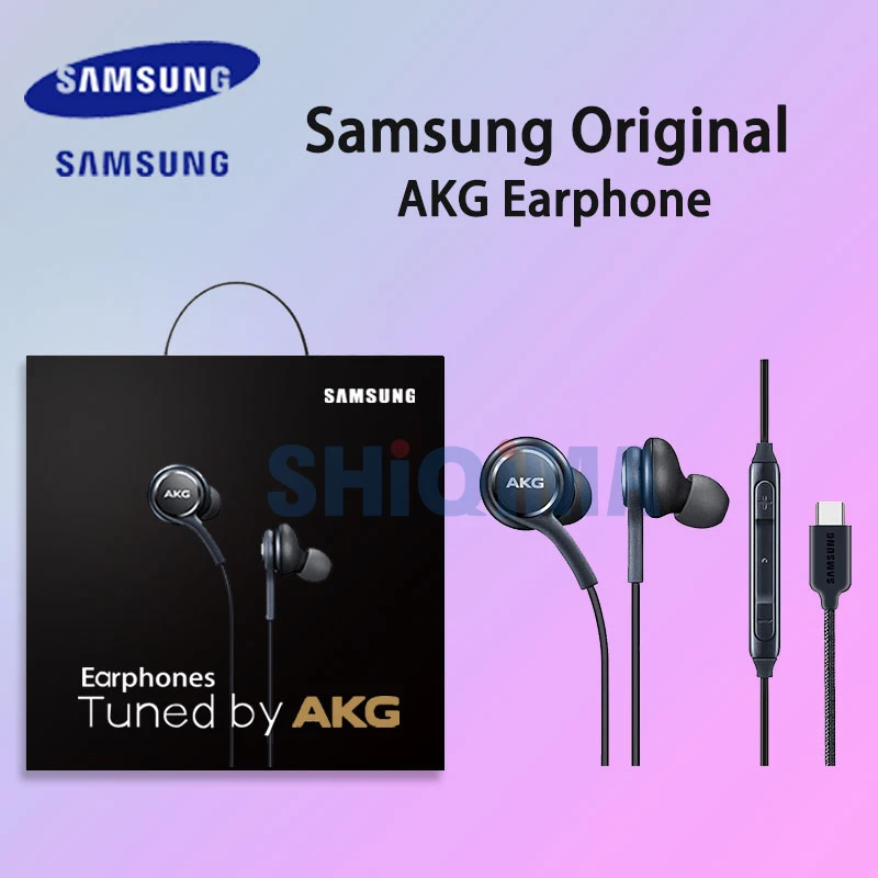 Наушники AKG черные eo IG955 3,5 мм/type-c в уши с микрофоном Проводная гарнитура для Galaxy samsung note10/note10+ S8 S9 s10 смартфон