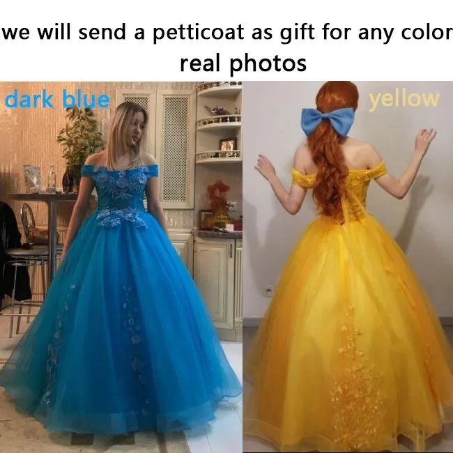 Applique Quinceanera Dresses Ball Gown Lace Embroidery Off The Shouder Party Prom Dress Vestidos 10 Colors