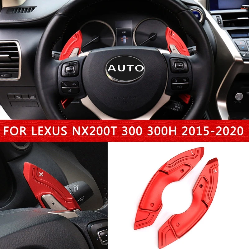

pcmos Steering Wheel Shift Paddle Shifter Trim Stickers For Lexus NX200t 300 300h 2015-2020 Interior Mouldings Accessories 2Pcs