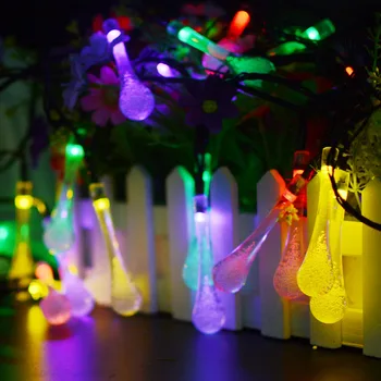 

WENHSIN christmas lights outdoor LED Water Dorp ball string garland holiday wedding party decorative lights 30/50LED Solar
