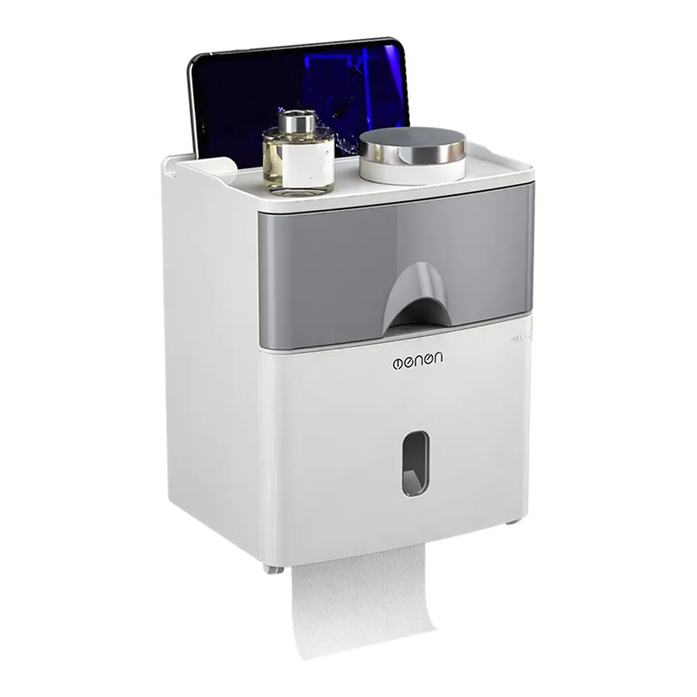 

Wall Mounted Tissue Dispenser Double Layer Toilet Paper Holder Waterproof Sanitary Napkin Towel Storage Box Bathroom Accessories