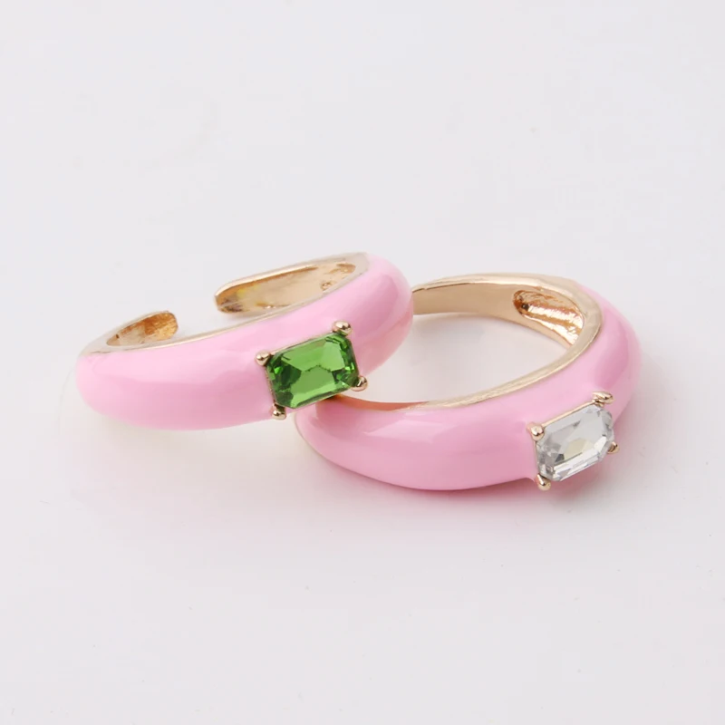 Y2K Open Colorful Candy Rings for Women adjustable Gold Color Drip Metal Finger Matching Ring Trendy Party Jewelry,womens ring