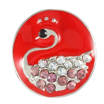 

20pcs New Arrival DIY Crystal swan Snap Buttons Jewelry Fit 18mm Snap Bracelets Bangles Women Button Jewelry