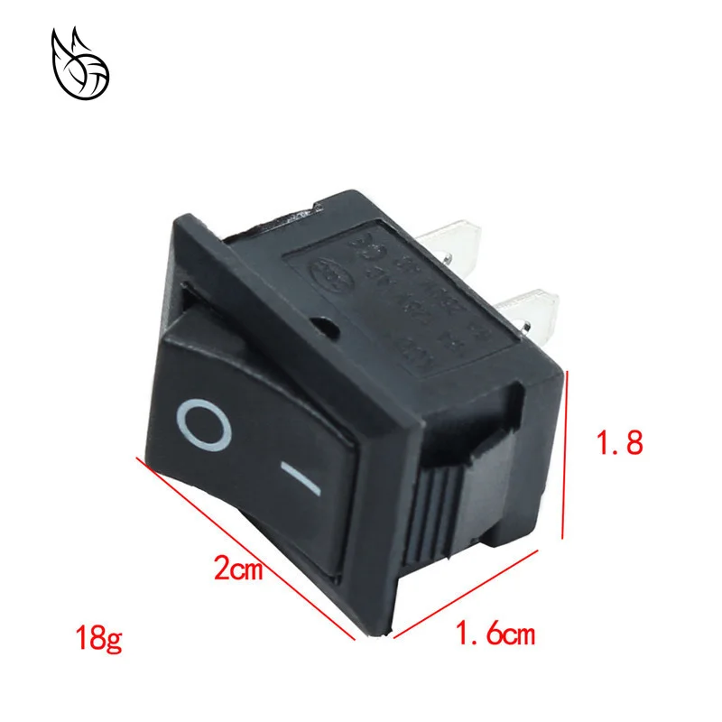 10 шт черный/красный/белая кнопка мини переключатель 6A-10A 250V KCD1-101 2Pin оснастки кнопка вкл/выключения кулисный переключатель 21*15 мм