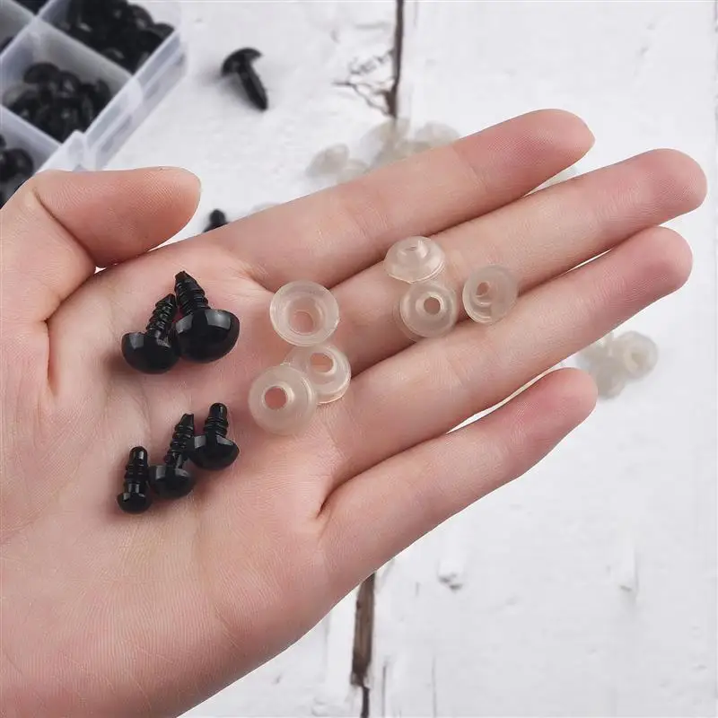 100Pcs 6-12mm DIY Doll Eyes Black Plastic Crafts Safety Eyes for Teddy Bear Soft Toy Animal Doll Amigurumi DIY Accessories