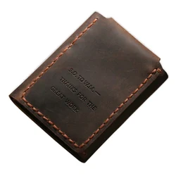 Vintage Leather Men's Wallet - Handmade Genuine Leather Money Holder and Purse (Dark Coffee)
