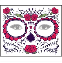 2 шт Хэллоуин день смерти наклейка для лица Dia de los Muertos маска для лица сахарный череп Татуировка красота одноразовые татуировки инструмент