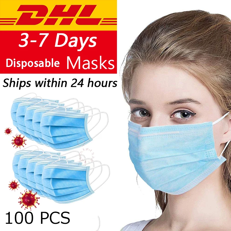 

DHL Shipping 100 Pcs Disposable Dustproof Face Mouth Mask Safety Home Face Mouth Mask Protection Mask