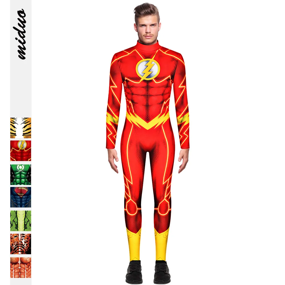 

Popular Flash Digital Printing Men's Jumpsuit European and American Tight Casual Pants