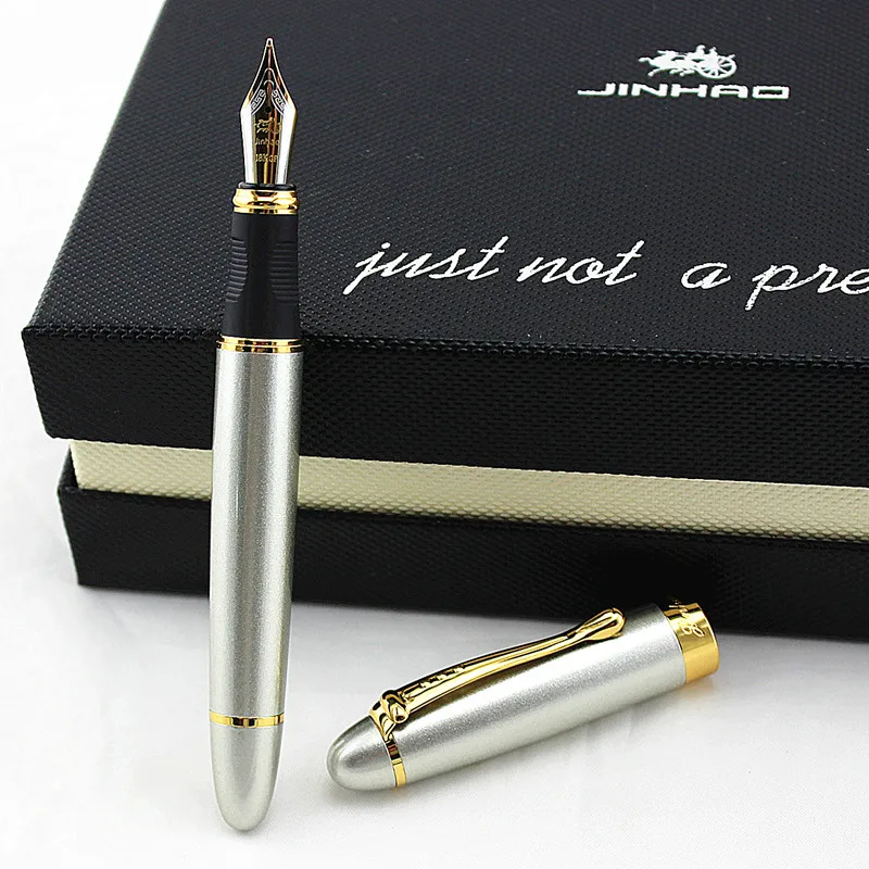 Высокого качества Jinhao 450 самопишущее перо полностью металлический золотой зажим роскошный бренд ручки Канцтовары офисный школьный принадлежности