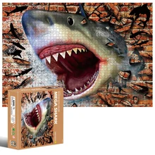 Puzzle en forme de requin 2000 pièces, jouet de qualité supérieure, nouveau, Mega Shark, défi Impossible, jeu de cerveau, offre spéciale