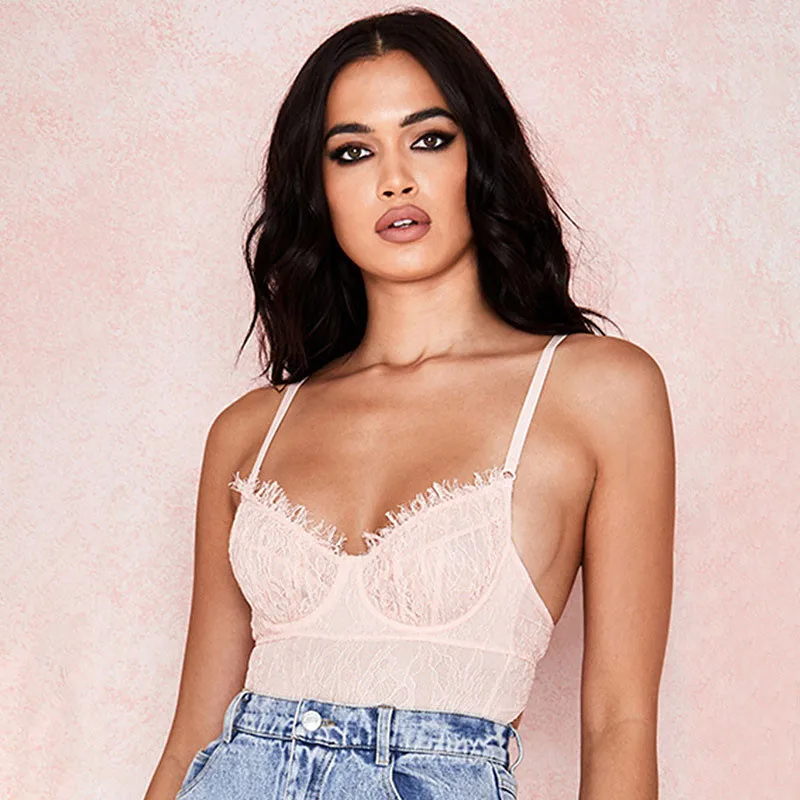 pink lace bodysuit women13