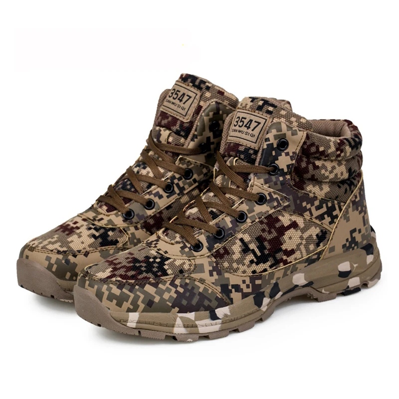 Зимние тактические мужские зимние ботинки камуфляжная теплая хлопковая Армейская Обувь для тренировок мужские военные ботильоны