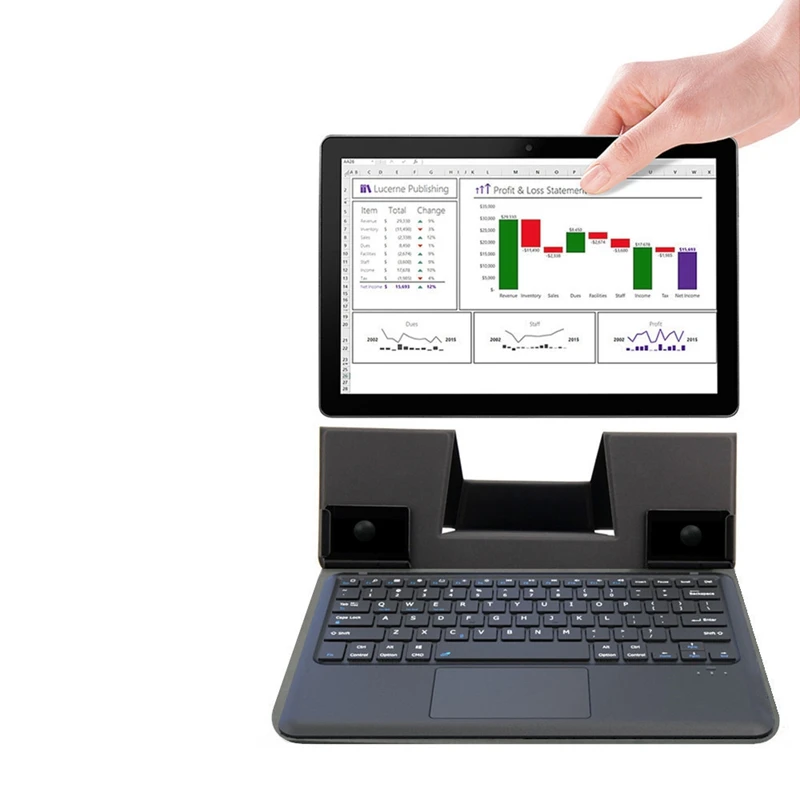  BINAI K106 Folding Stand Adjustable Smart Magnetic Contact Bluetooth Keyboard + Protective Cover fo