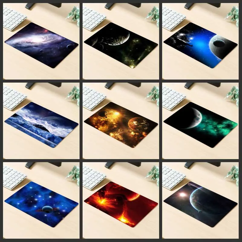 

XGZ Promotional Gaming Mouse Pad Universe HD Galaxy Printing Computer Keyboard Desk Mat Rubber Stripes Non-slip Custom Coasters