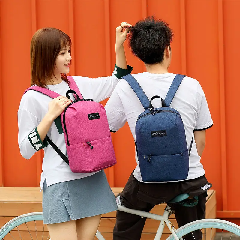 

Unisex Small Back Pack Women Plain Color Waterproof Backpag Men Mini Backpack Fashion Girls Students School Backpack Super Light