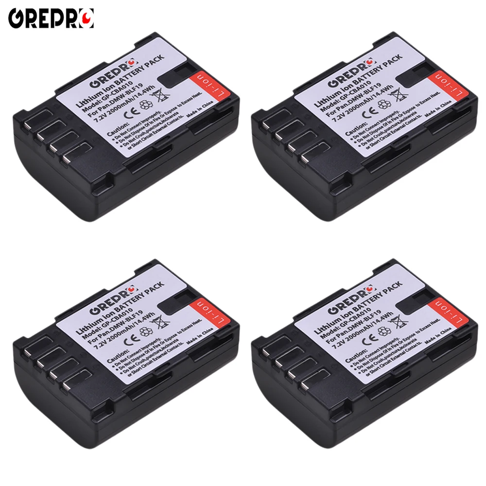 2000 мА/ч, DMW-BLF19E DMW-BLF19 DMW-BLF19PP Камера Батарея BLF19E для цифрового фотоаппарата Panasonic Lumix GH3 GH4 GH5 - Цвет: 4 battery