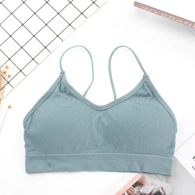 High Elastic Bra Women Gathering Bralette Push Up Bra Summer Anti-light Korean Style Wild Bra Tube Top Sexy No Rims Lingerie SkyBlue