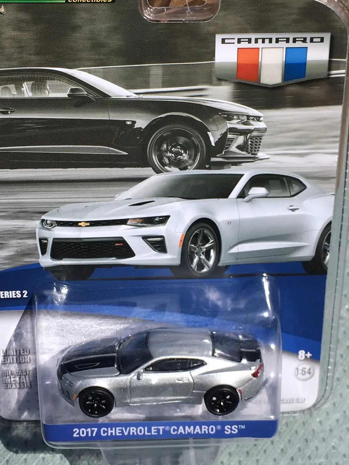 GL 1:64 2017 Chevrolet Camaro SS (серебристый) модель автомобиля из сплава литые металлические