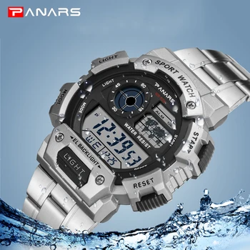 

Countdown Digital Watches For Men Fashion Outdoor Sport Wristwatch Mens Stainless Steel Waterproof Retro Clock Relogio Masculino