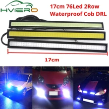 Водонепроницаемые дневные ходовые огни авто лампы Drl COB для вождения противотуманных фар обновление ультра Автомобильный светодиодный DC 12 В 17 см 2Row 76 светодиодный s Авто Стайлинг