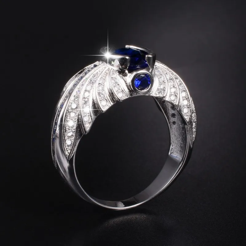 D Choucong ювелирные изделия Размеры 8/9/10/11 Винтаж атмосферу 15ct круглый 5a камень циркон 18KT желтого золота обручальное кольцо для Для мужчин - Цвет основного камня: D
