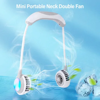 

NEW Portable Neck Fan USB Rechargeable Mini Fans 360 Adjustment Portable Hanging Air Cooler 3 Speed Adjustable Air Conditioner