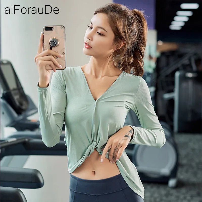 

New Style Fashion Exercise Women's Workout Gym Clothes Sports T-Shirts Gym Women Fitness T Shirt Woman Long Sleeve Yoga Top