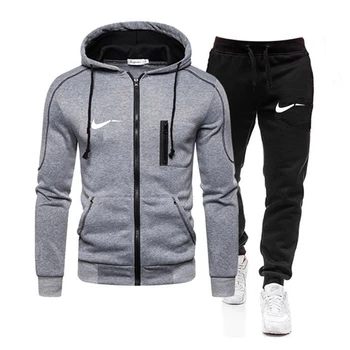 

Men's Sportswear Set 2020 Fall Winter Hoodie Men's Casual Sportswear Men's 2-Piece Sweatshirt + Sweatpants Set