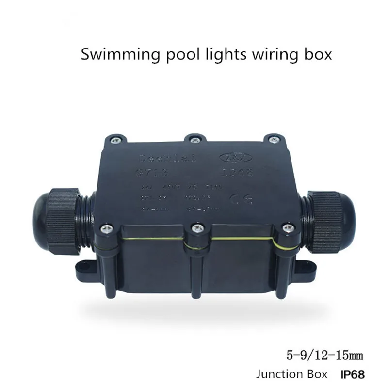 

Waterproof Junction Box Led Swimming Pool Light Connecting Box IP68Two-way / Three-way LED Underwater Lights Electronic Box