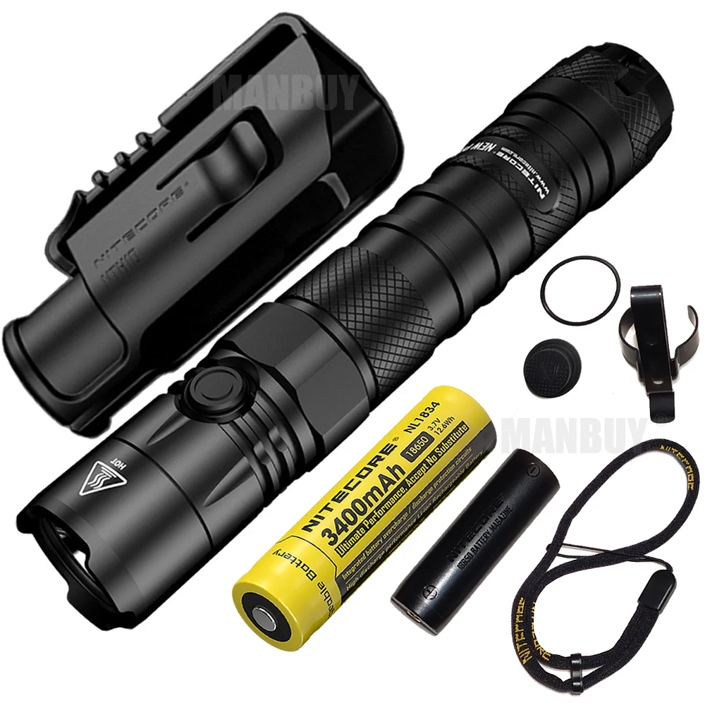 NITECORE P12 фонарик+ NL1834 аккумулятор 1200Lm CREE XP-L HD V6 светодиодный с кобура для быстрого извлечения оружия использует CR123 или 18650 EDC
