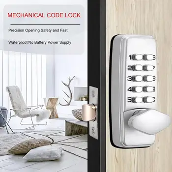 380B Digital Password Door Lock Mechanical Code Keyless Entry Door Lock Waterproof Generation Password Electronic Lock digital electronic smart lever locks handle password passage entry satin chrome password lock