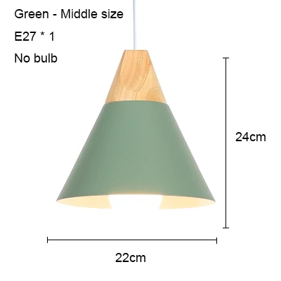 Green 220mm no bulb Светодиодные потолочные светильники, Светильники для гостиной, кухни, E27, потолочный светодиодный светильник, лампа для столовой, светильники, лофт, скандинавский Деревянный светильник 110 В - Цвет корпуса: Green 220mm no bulb