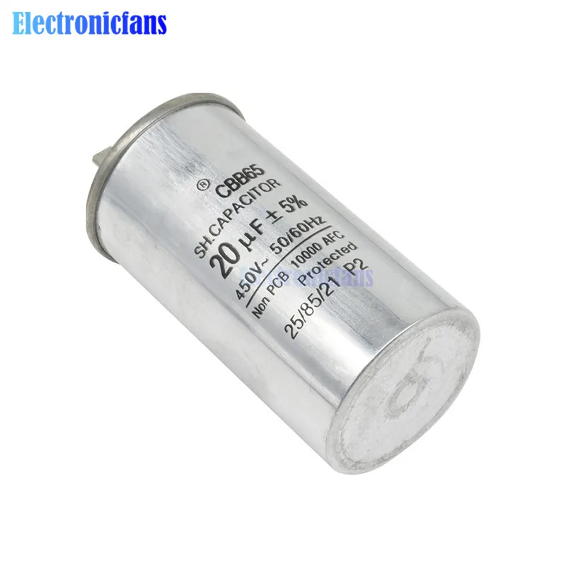 CBB65 20 мкФ пусковой конденсатор 450V AC Мотор конденсатор компрессор