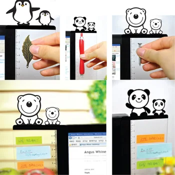 1Pair Cute Acrylic Monitor Memo Board Sticky Notes Message Board Holder for Tabs Phones Computer PC Left and Right Side 1