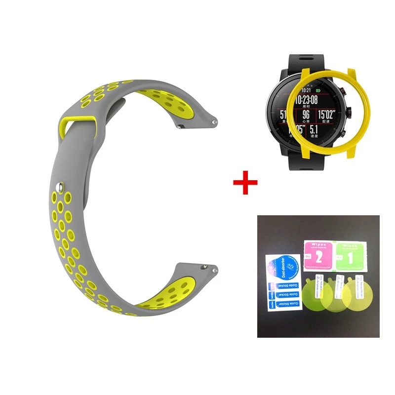 Смарт-часы протектор экрана ТПУ пленка для Xiaomi Huami Amazfit Stratos Pace 2 анти-защита от падения Чехол и замена ремешок