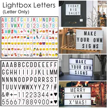 

Cinema LED Lightbox Replacement Letters and Symbols Signs Black for LightBox