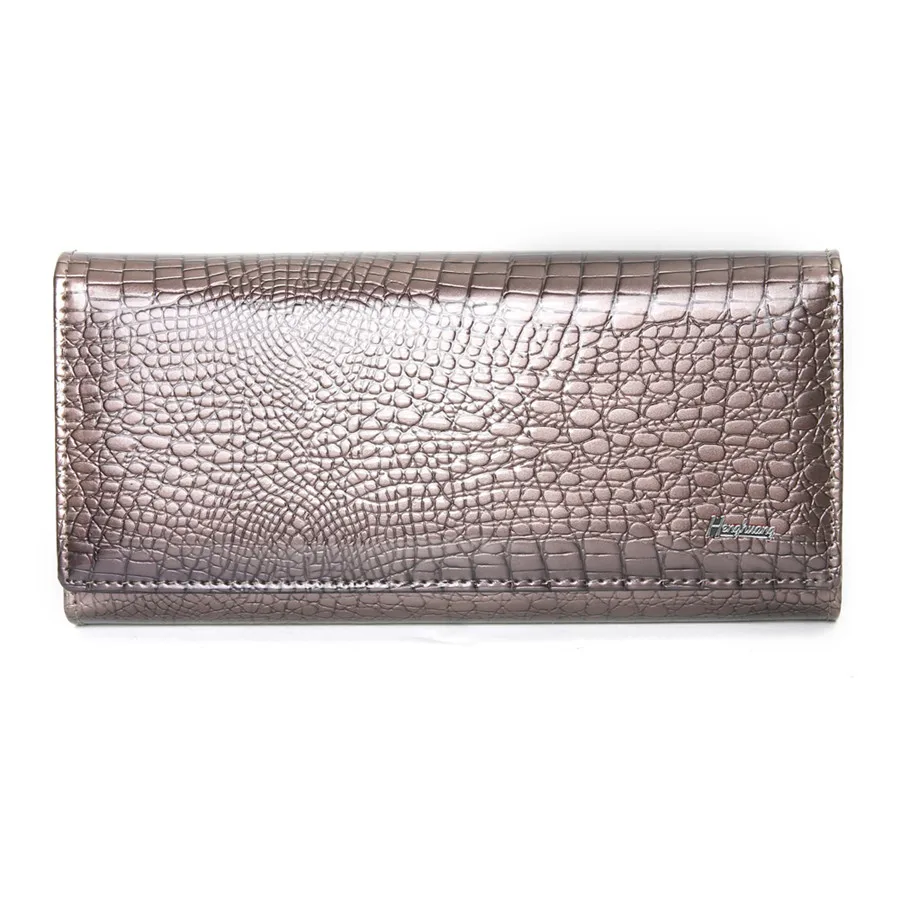 grey women wallets Женский кошелек из натуральной кожи, роскошный бренд, женские кошельки, длинные женские кошельки из коровьей кожи, Аллигатор, Женский кошелек для монет - Цвет: grey women wallets