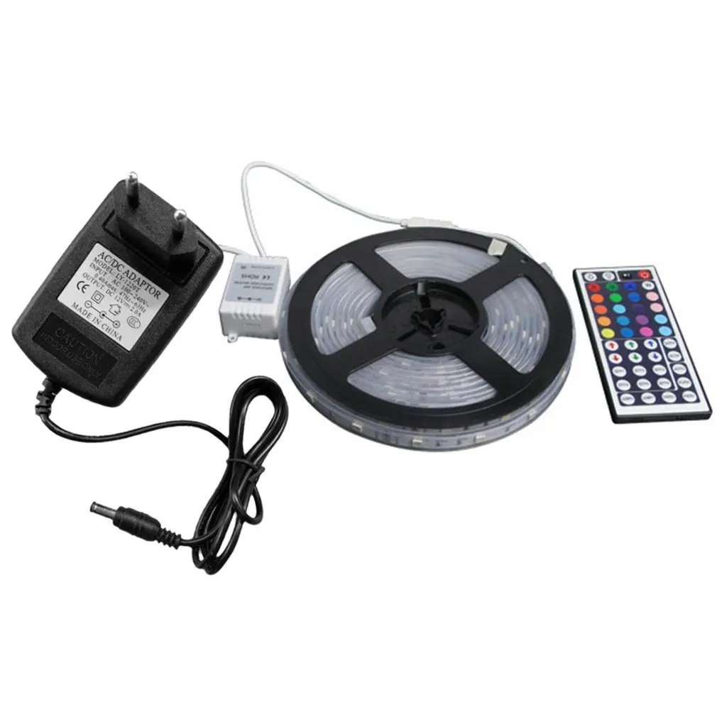 5 м IP65 RGB 5050SMD 150 Светодиодная лента светильник 44KEY удаленное украшение 3A EU зарядное