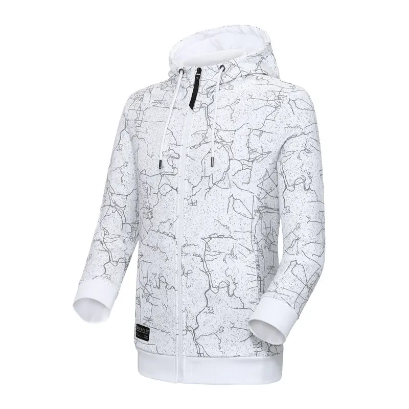 Li-Ning Мужская трендовая толстовка с капюшоном, обычная посадка, 88% хлопок, 12% полиэстер, подкладка, комфортный спортивный свитер, топы AWDP049 MWW1578 - Цвет: AWDP049-2H