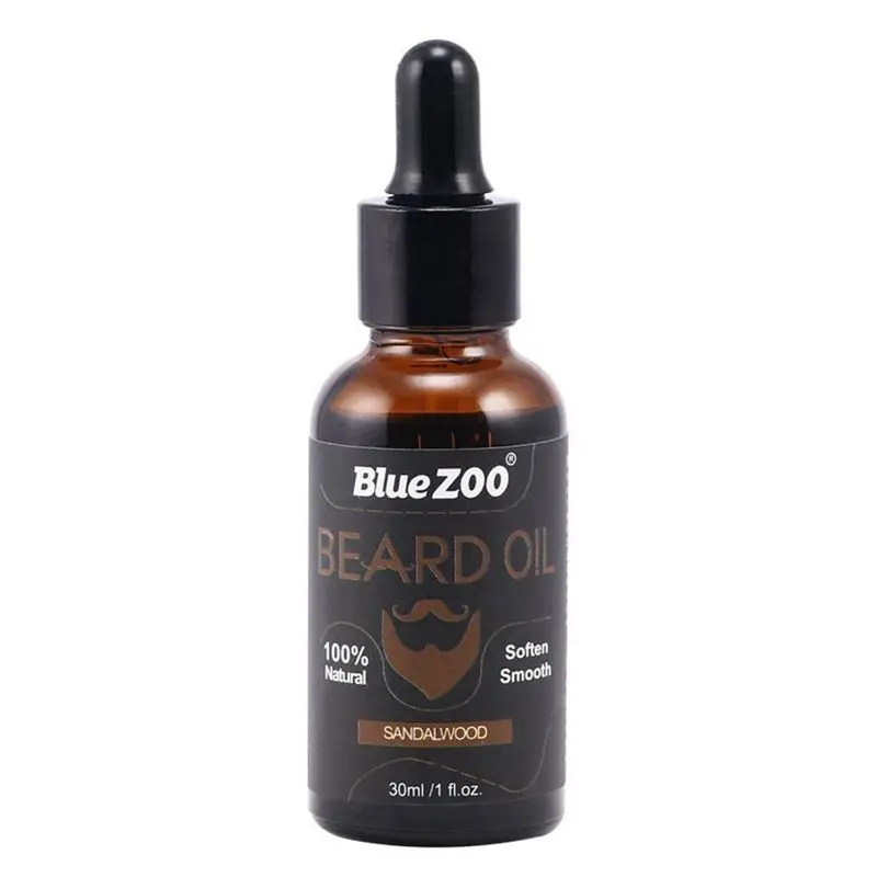 BlueZOO Natural Beard Oil for Men,Leave In Conditioner and Softener for Grooming, Styling, and Shaping(Sandalwood, 30ml