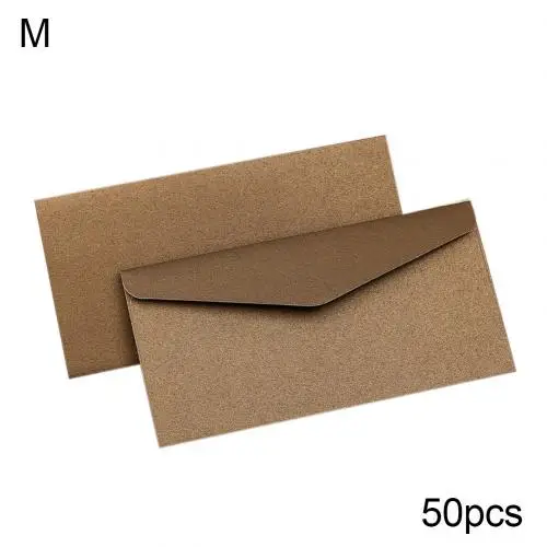 Brown M 50 шт конфетных цветов, конверты из переработанной бумаги для рукоделия, поздравительные открытки, скрапбукинг, подарок для букв, бумажные открытки для школы - Цвет: Brown M