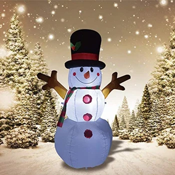 

Christmas Inflatables Snowman with Hat Snowman with Branch Hands Lighted for Home Outdoor Yard Lawn Decoration HUG-Deals