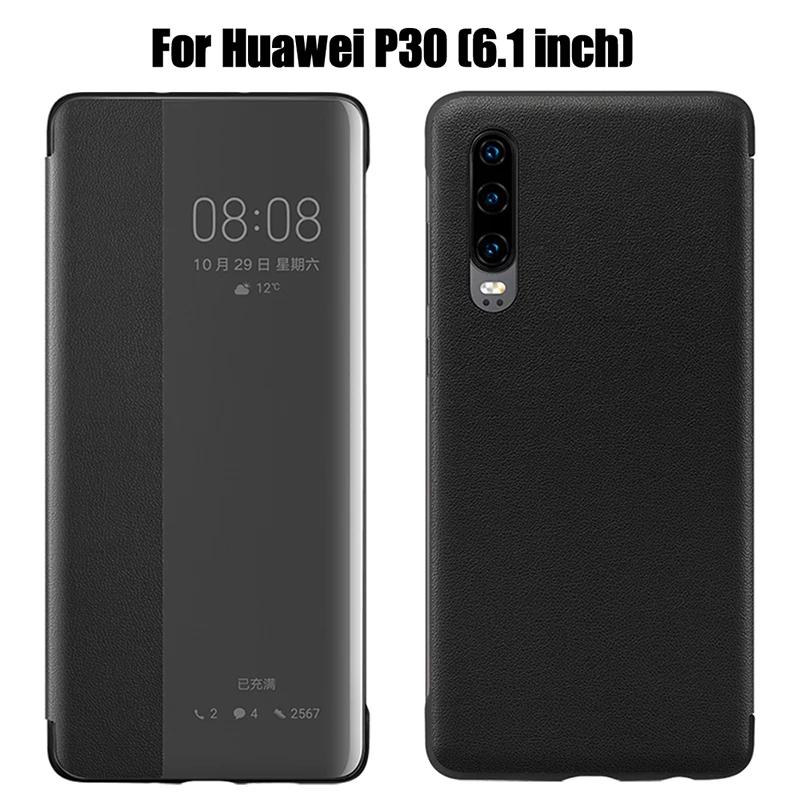 waterproof case for huawei Luxury Smart View Window Flip Cover Leather Phone Original Case For Huawei P30 Pro P20 P10 Mate 20 Lite X 10 9 40 Pro Fundas pu case for huawei