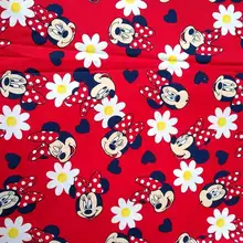50X140 см Минни с ромашками красный хлопок ткань для девочек одежда постельных принадлежностей домашний текстиль наволочки лоскутное DIY-BK575