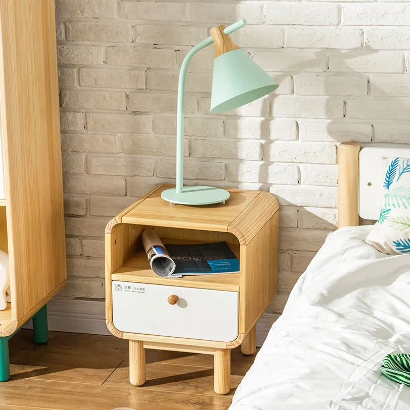Скандинавский прикроватный шкаф из цельного дерева, детский прикроватный шкаф, спальня, мини креативный простой шкафчик