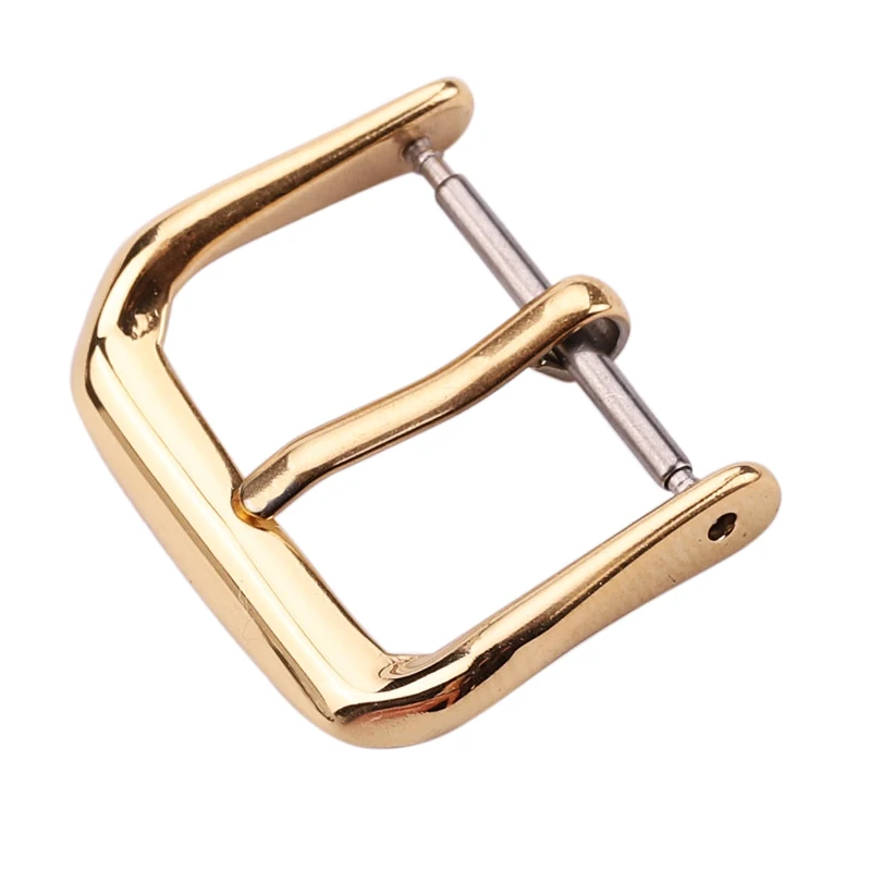 Polished Stainless Steel Tri-Tone Watch Strap Buckle & Clasp - Silver, Gold, Black