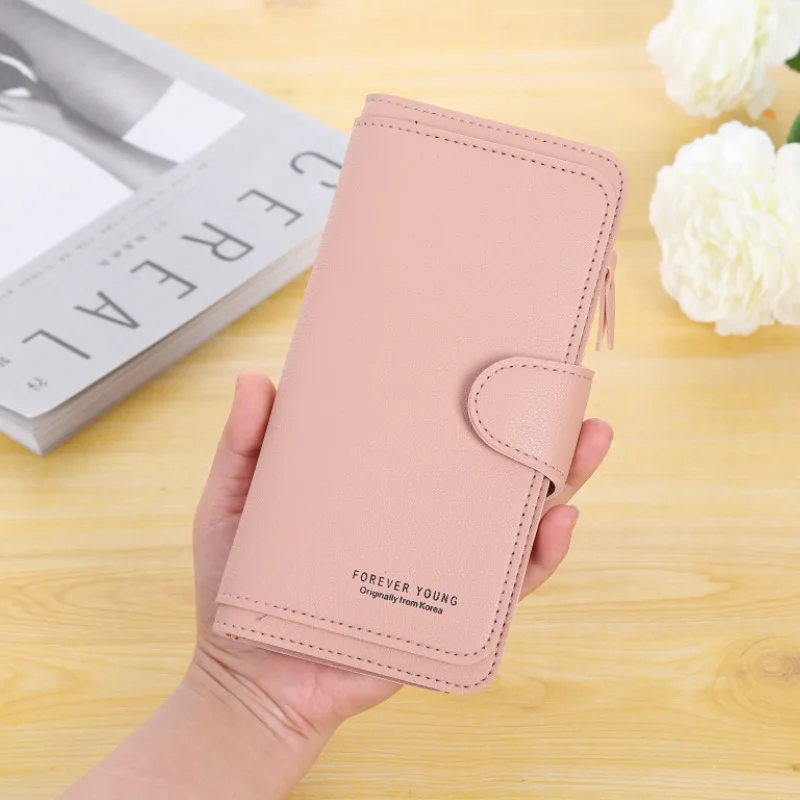 Long Clutch Womens Wallet Card Holder Phone Ladies Wristlet Slim Wallet Female Coin Leather Wallets and Purses for Women Bags